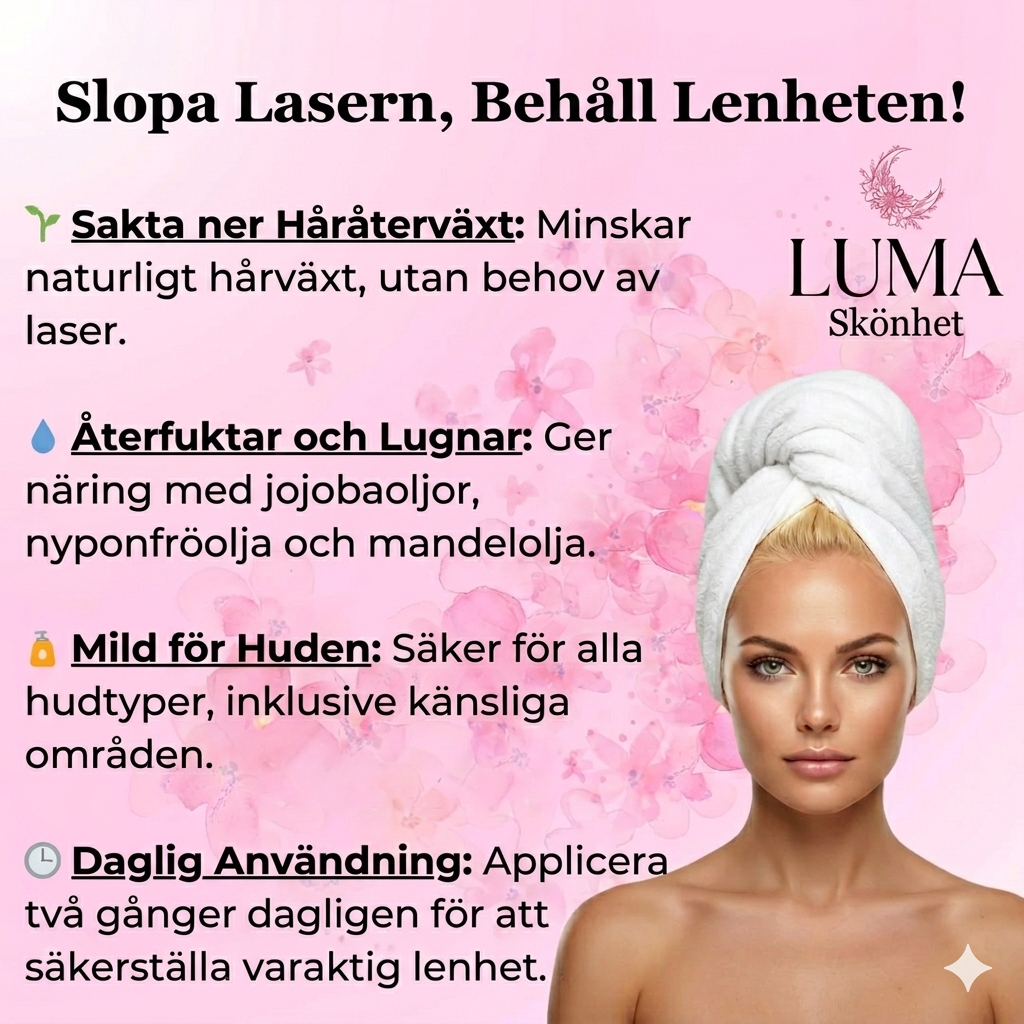 LumaSmooth™ — Naturlig Olja för Hårreducering